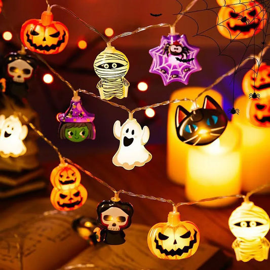 Guirnalda de Luces LED Halloween - Fantasmas y Calabazas